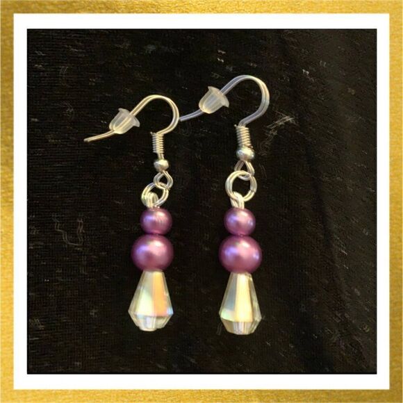 3/$20 Hand Crafted BEADED Dangle HANDMADE Silver EARRINGS - Picture 1 of 1